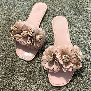 Pink Floral Slides